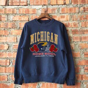 Vintage 90s University of Michigan Wolverines Rose Bowl Football Sweatshirt